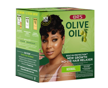ORS organic root stimulator new growth relaxer kit contents showcasing the olive oil formula.