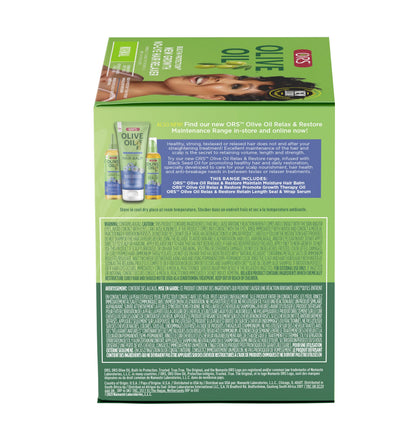 Imported ORS hair smoothing treatment kit with natural olive oil ingredients.