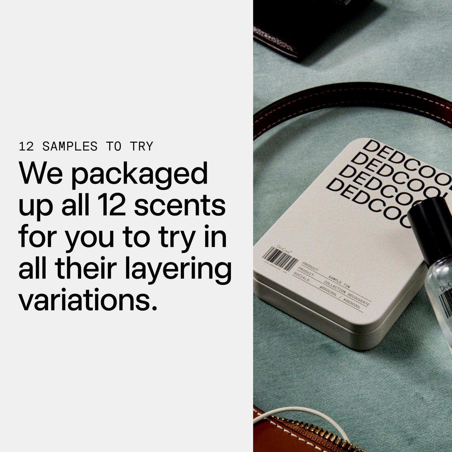 The aesthetic packaging of the DedCool fragrance set for gift giving.