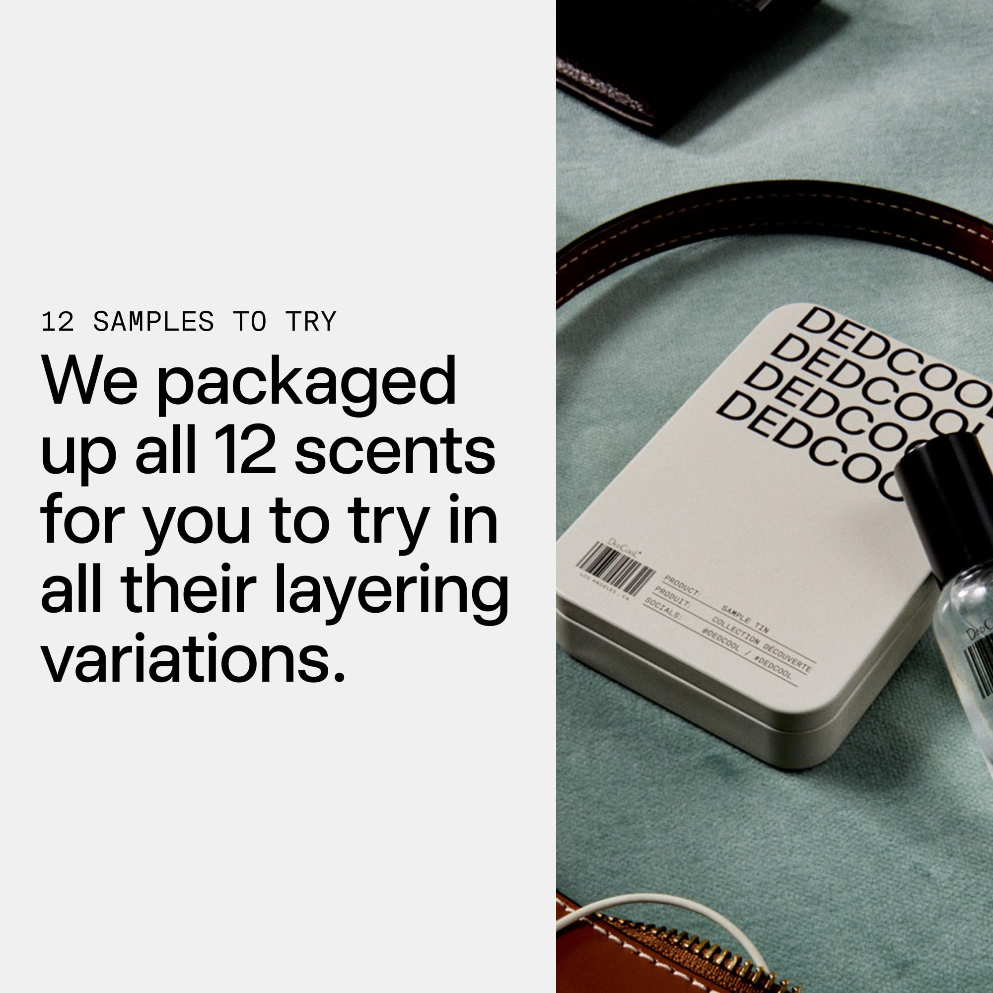 The aesthetic packaging of the DedCool fragrance set for gift giving.