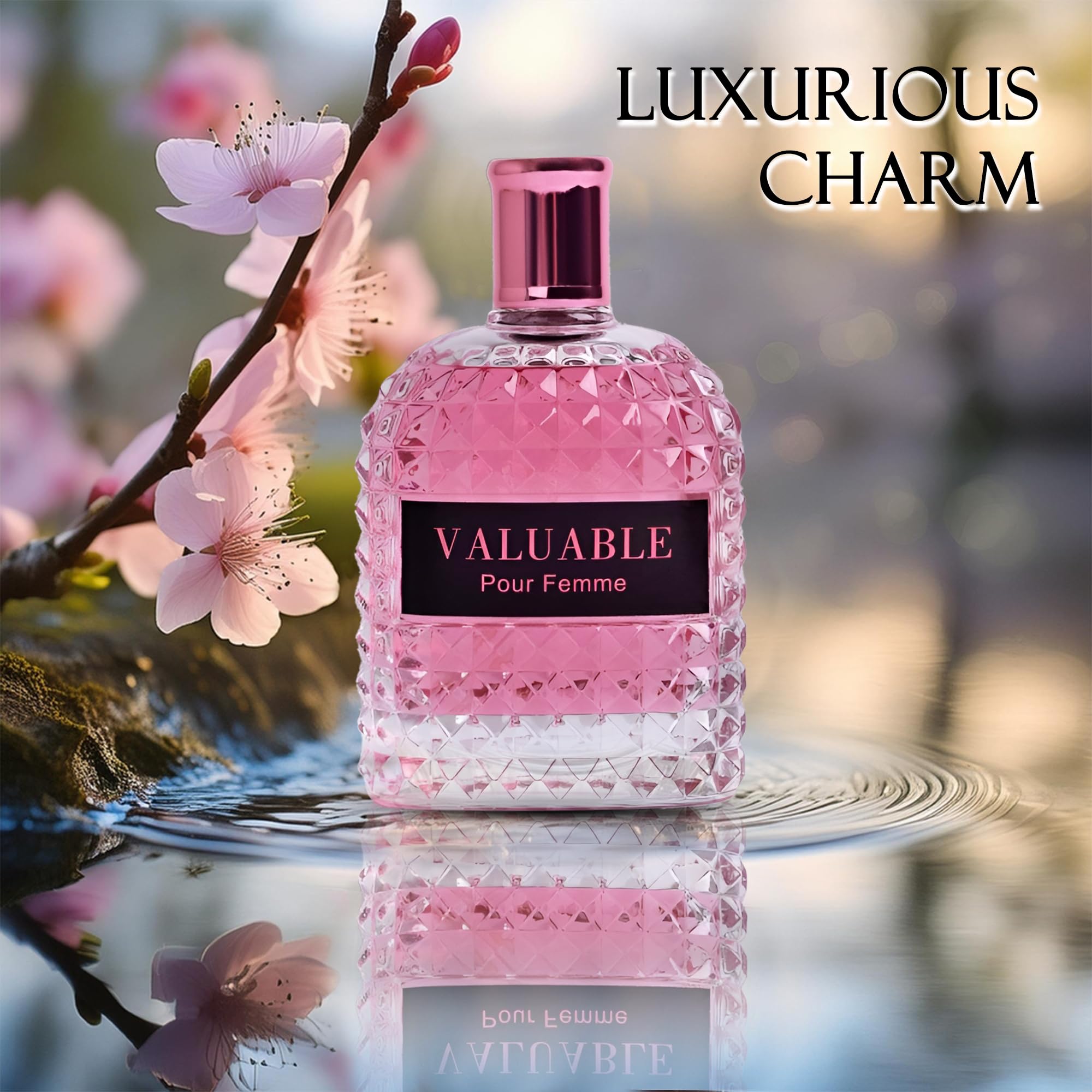 Detailed view of the glass perfume bottle texture