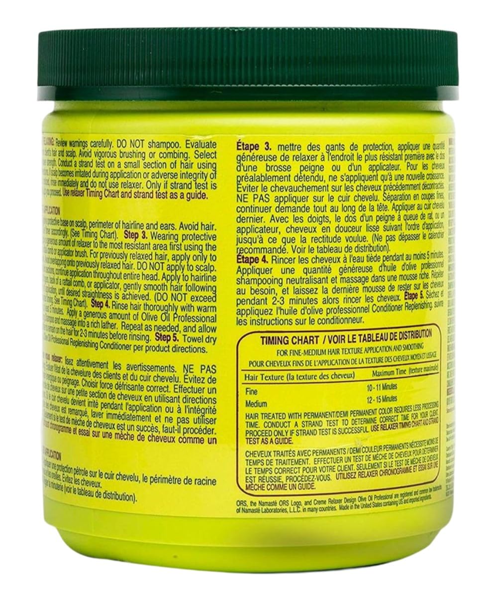 Organic Root Stimulator professional hair relaxer jars with imported USA packaging details visible
