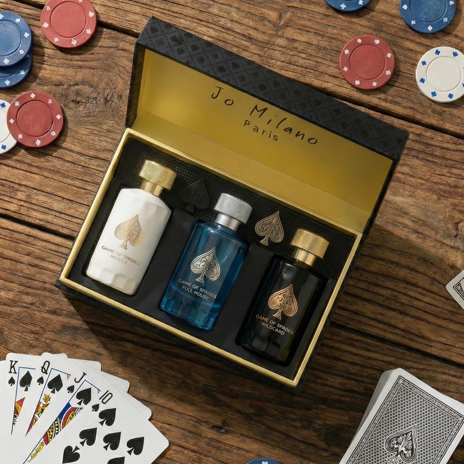 Jo Milano Game of Spades luxury gift box packaging