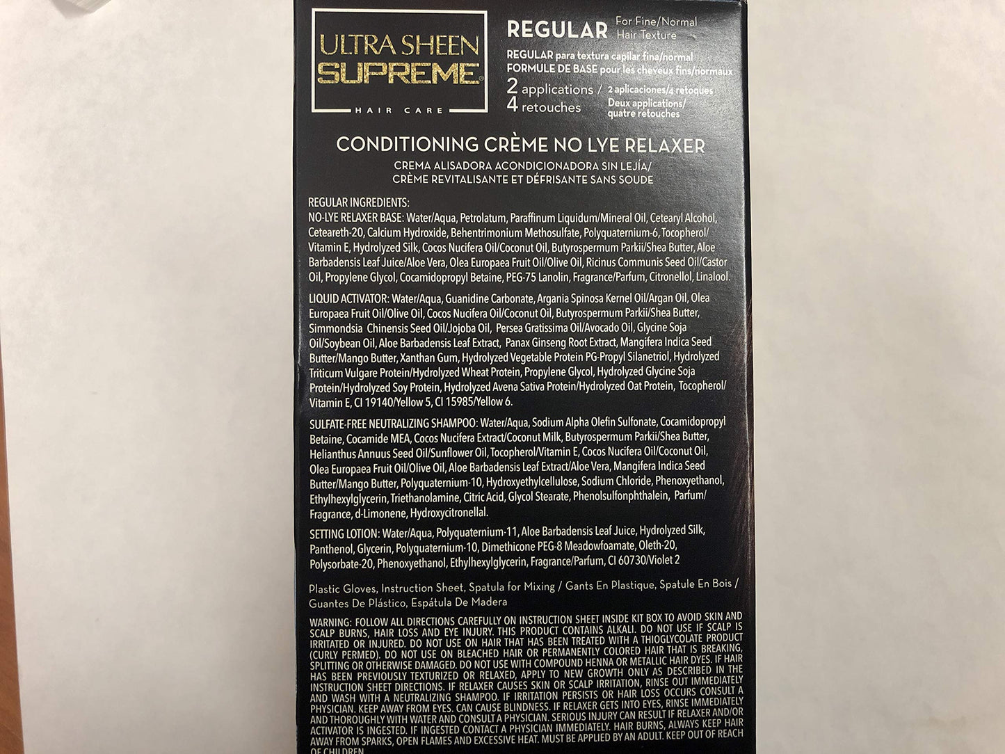 Imported USA sulfate neutralizing shampoo and conditioning creme relaxer system.