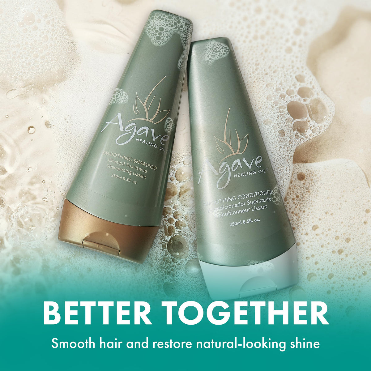 Close up of the dispensing cap on the Agave frizz control lightweight moisturizing conditioner.