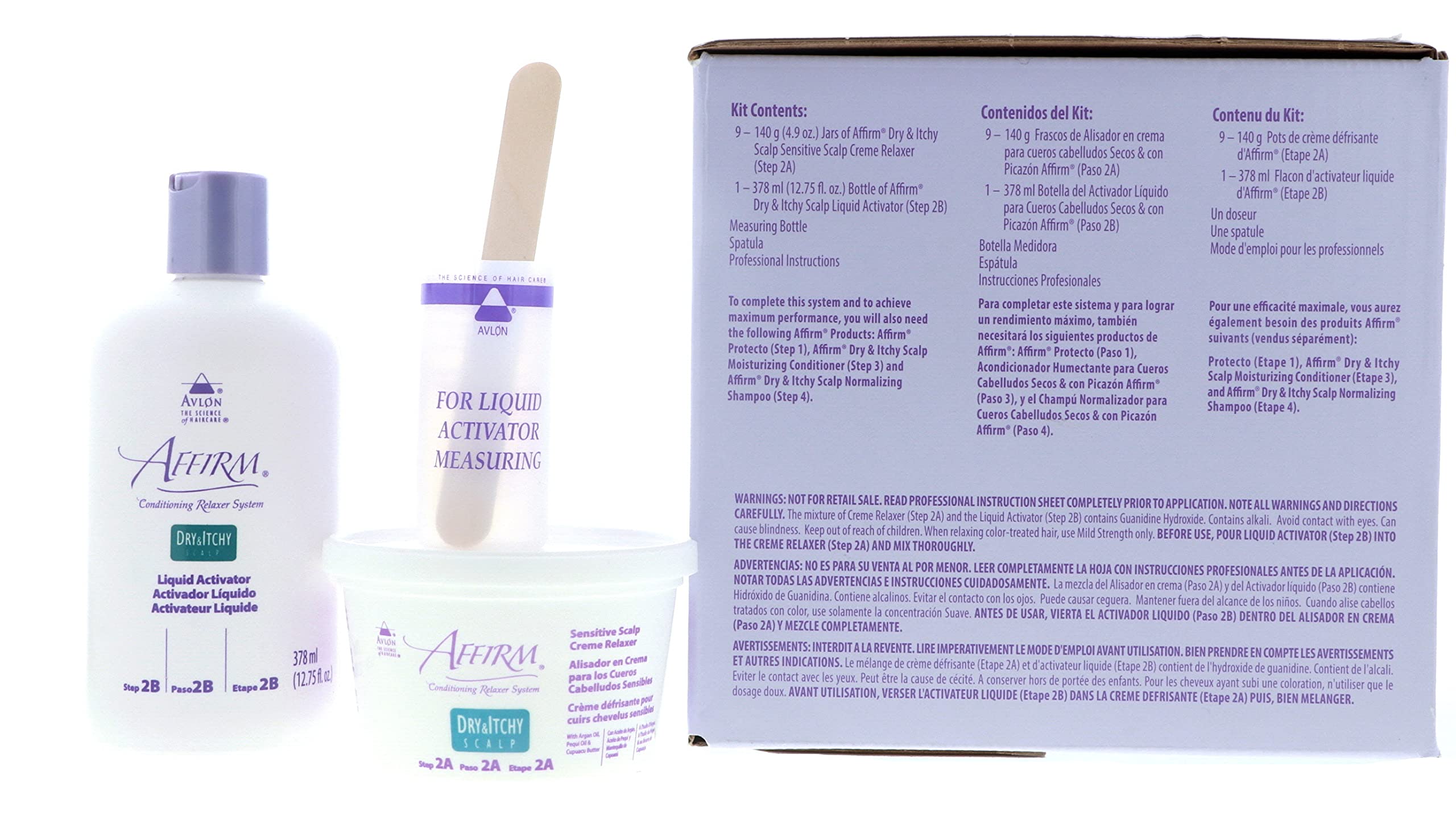 Professional Avlon Affirm sensitive scalp relaxer 12 piece system packaging