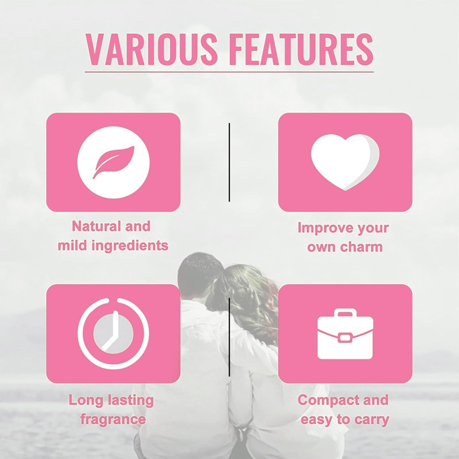 Botanical and natural plant oil ingredients surrounding the elegant pink pheromone collection packaging