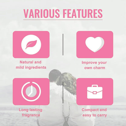 Botanical and natural plant oil ingredients surrounding the elegant pink pheromone collection packaging