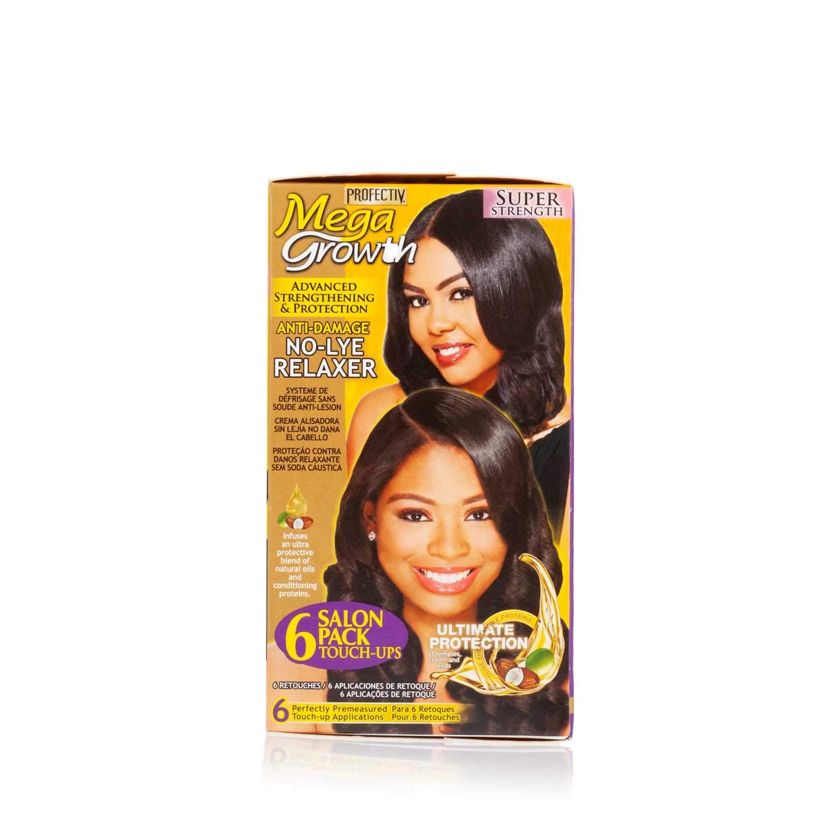 Profectiv hair straightening cream kit containing six applications for textured hair