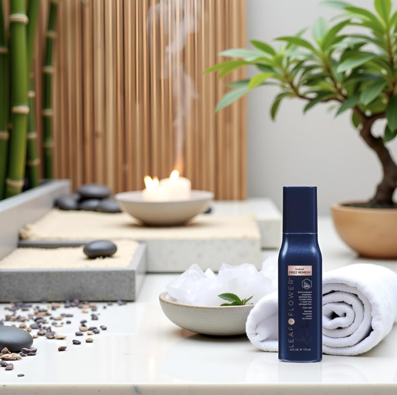 Leaf and Flower heat activated hair lotion application instructions and size information