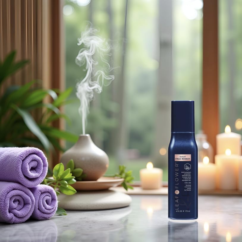 Leaf and Flower professional salon hair treatment bottle for smooth and shiny hair