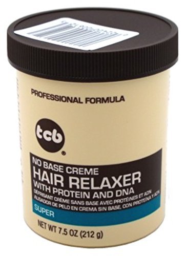 Side view of TCB imported USA hair relaxer 7.5 ounce container for coarse hair textures