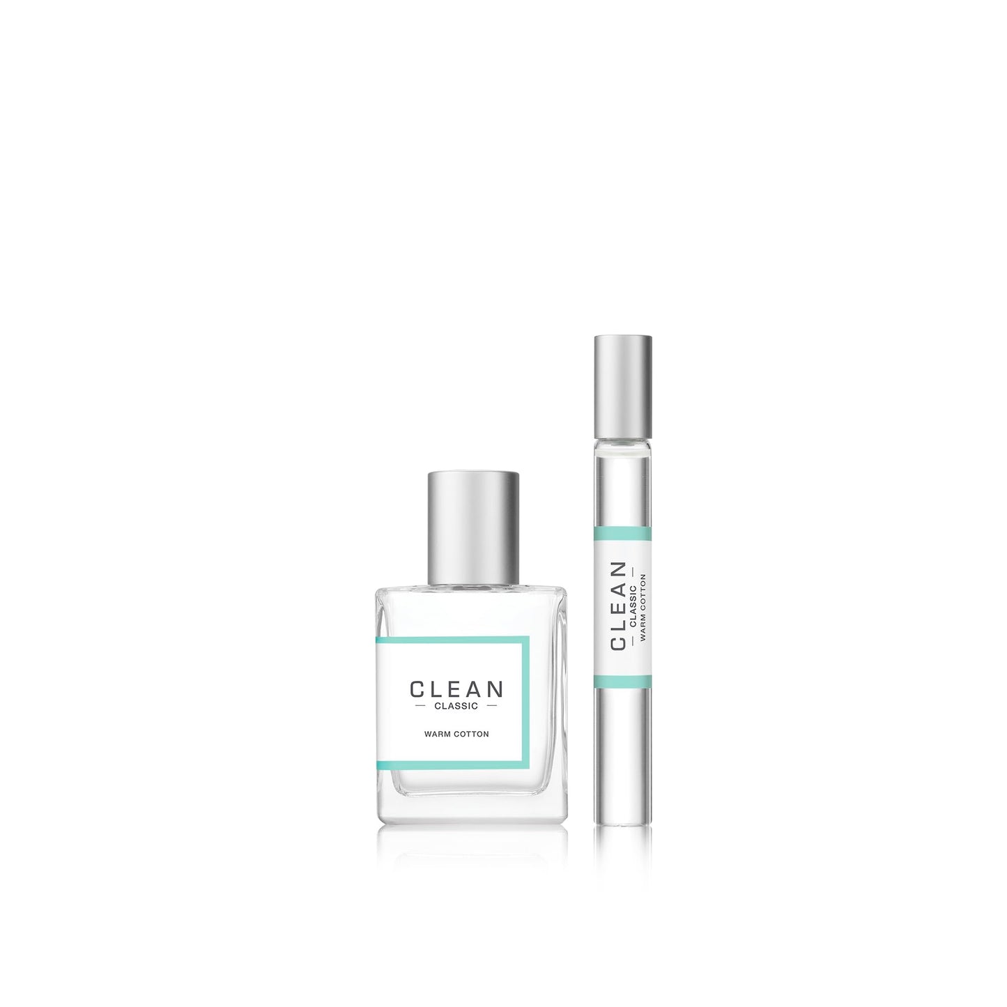 Clean Classic fragrance gift set unboxed showing both premium bottles side by side