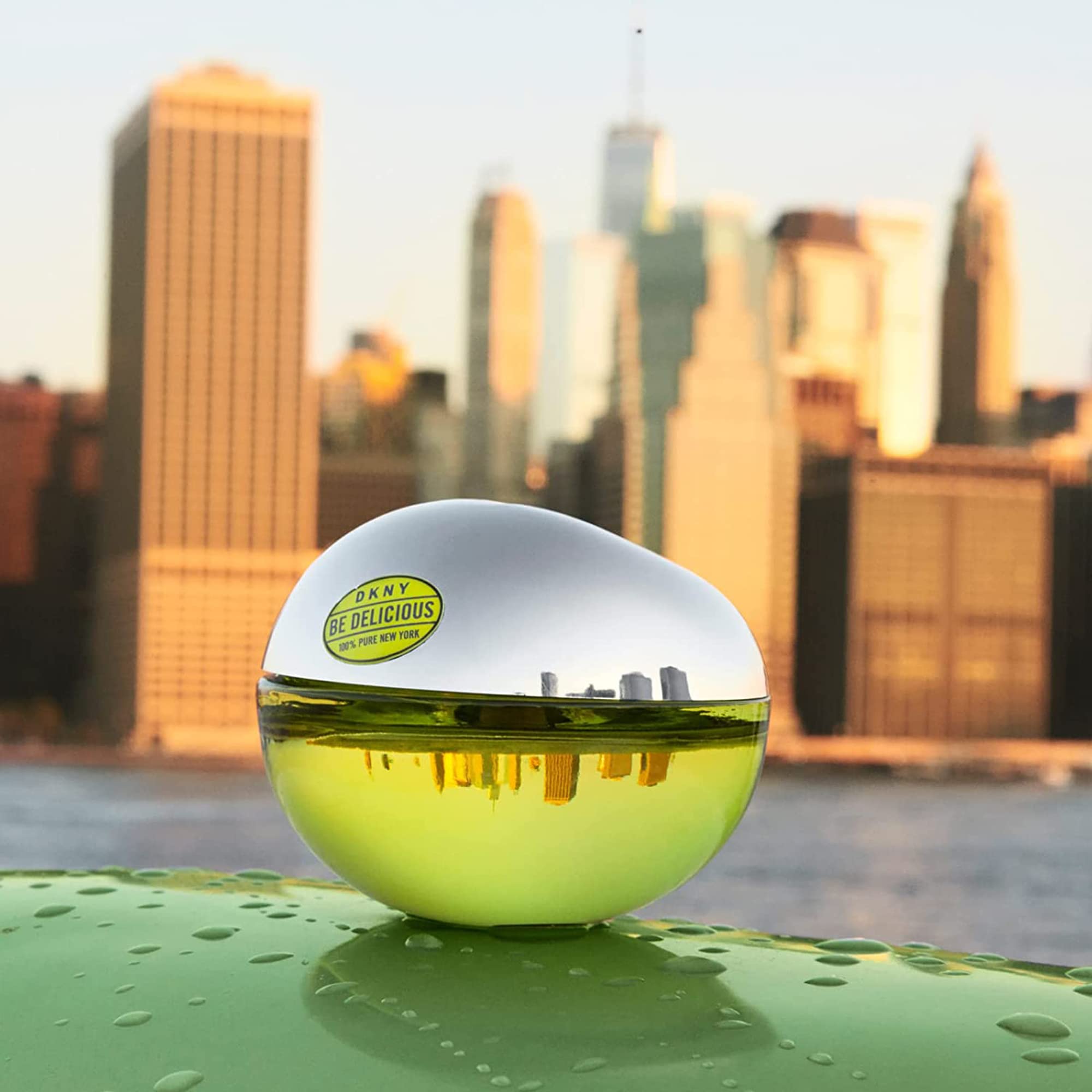 Top view of DKNY Be Delicious gift set packaging