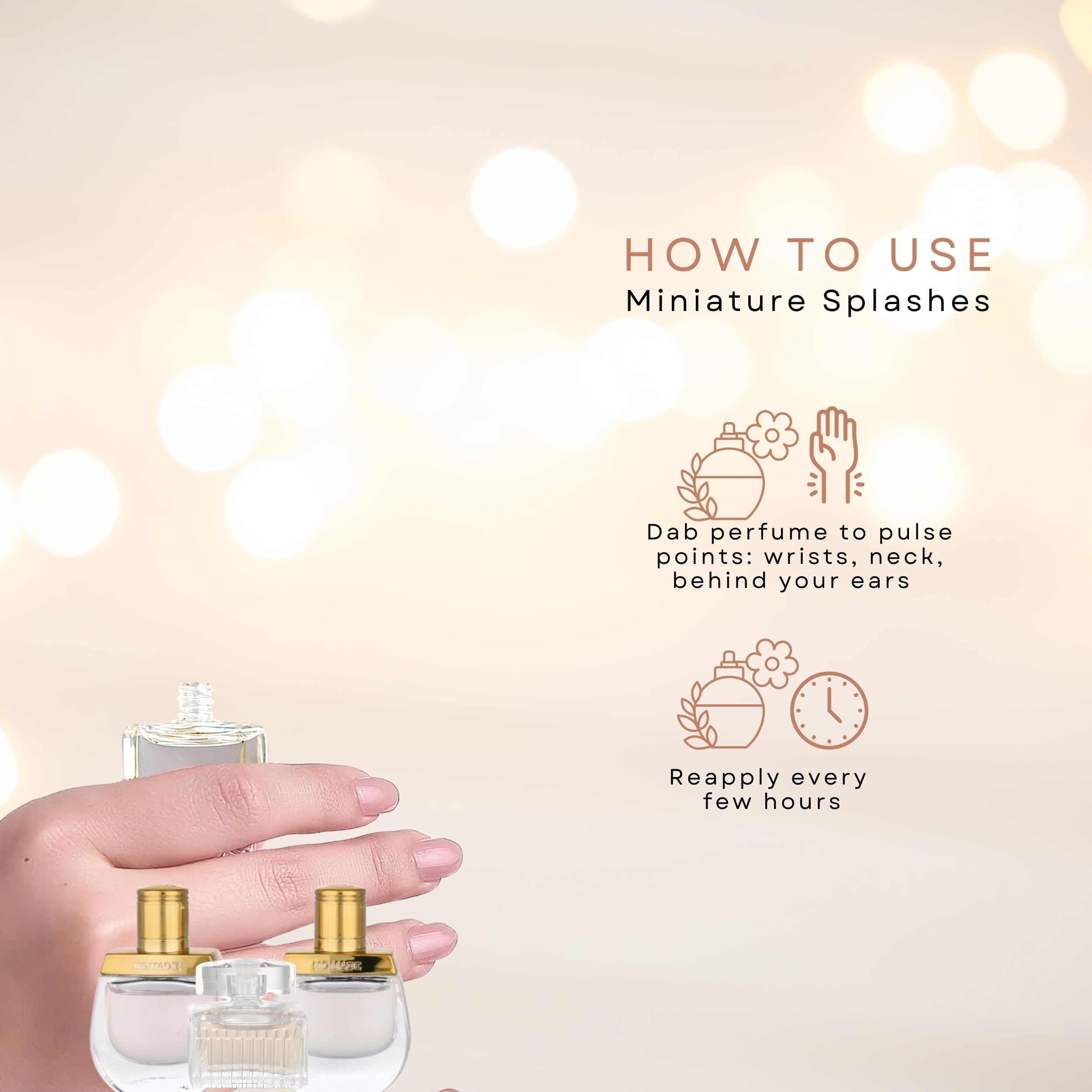 Chloé Signature Eau De Parfum miniature bottle highlighting the classic ribbed glass design and delicate ribbon.