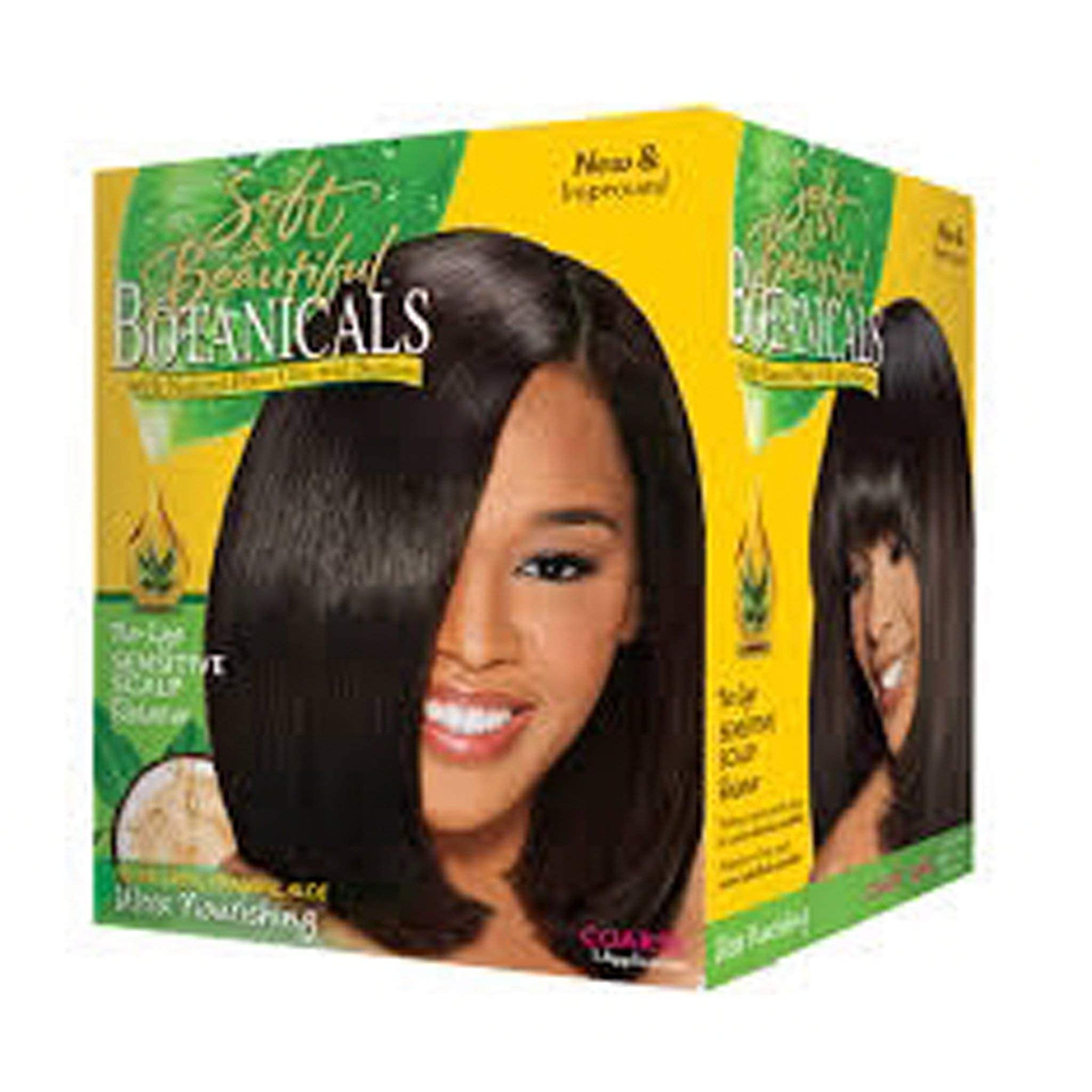 Soft and Beautiful hair straightening kit contents showing the professional conditioning cream relaxer system components.
