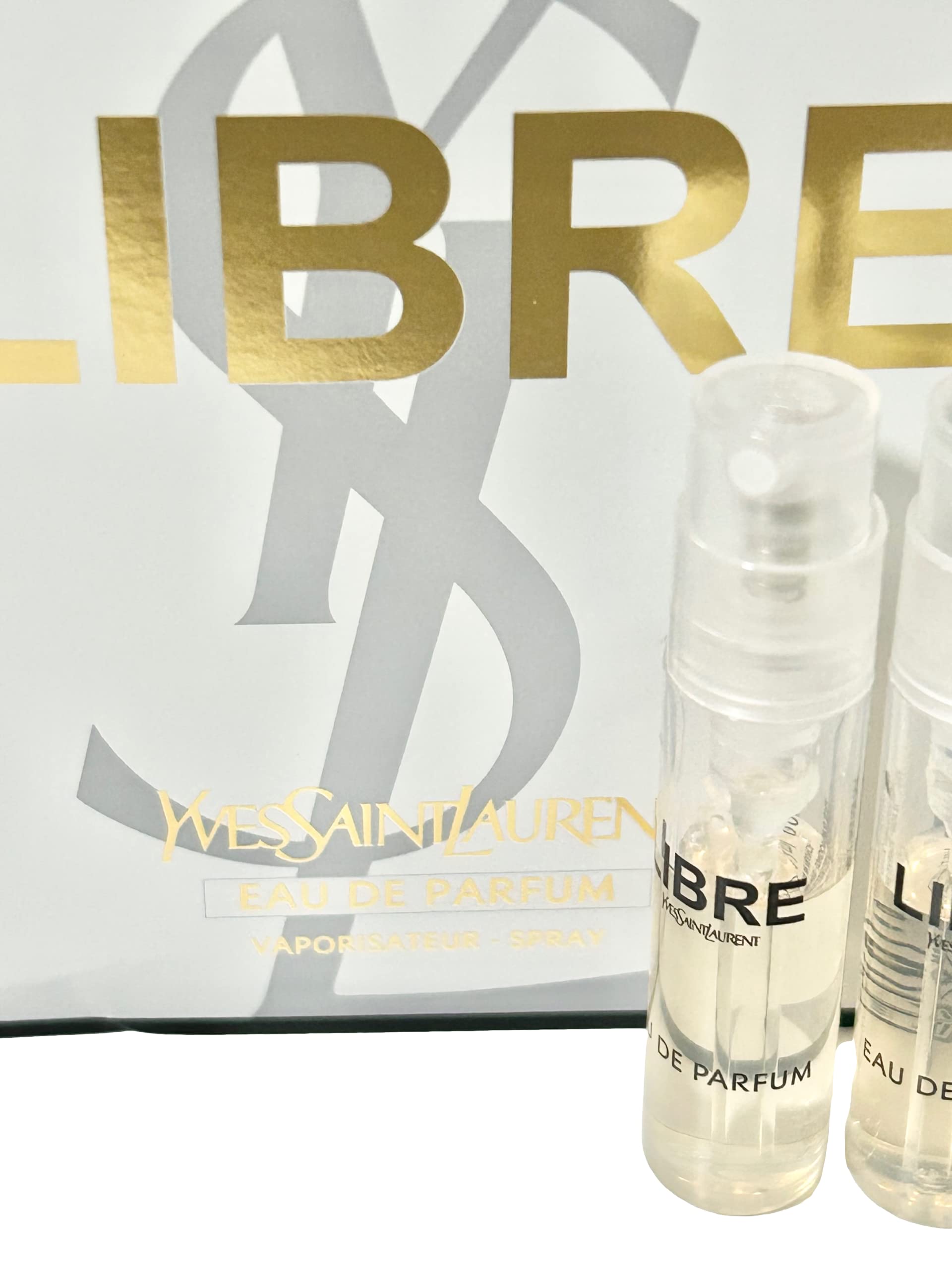 Authentic USA imported YSL Libre travel size perfume sprays showing size comparison