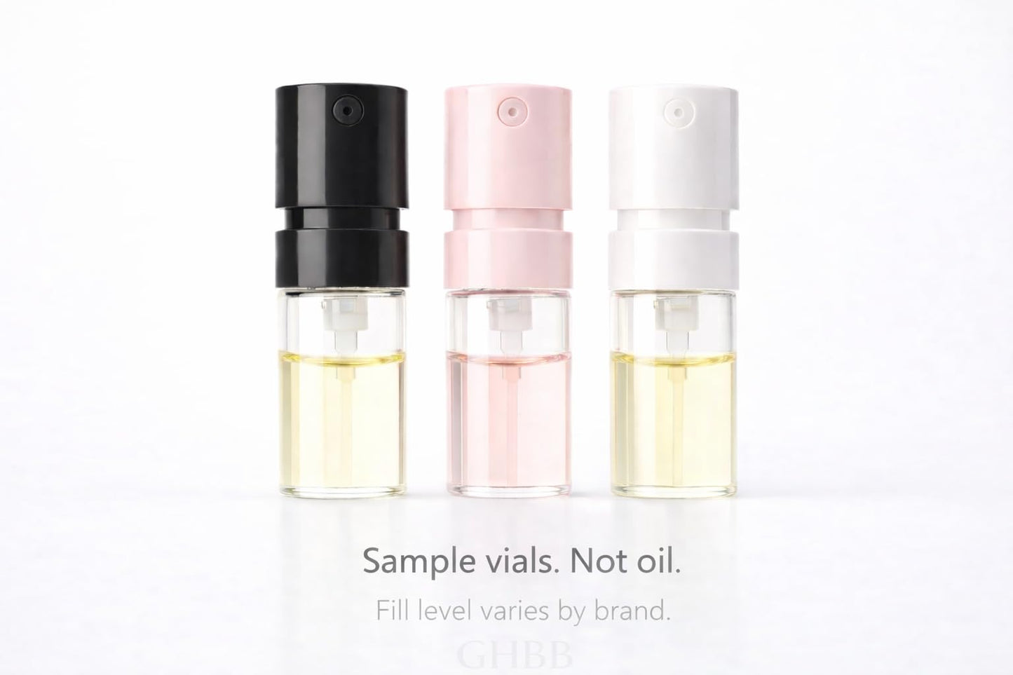 Different high-end women's perfume sample packaging showcasing the original factory mini formats.