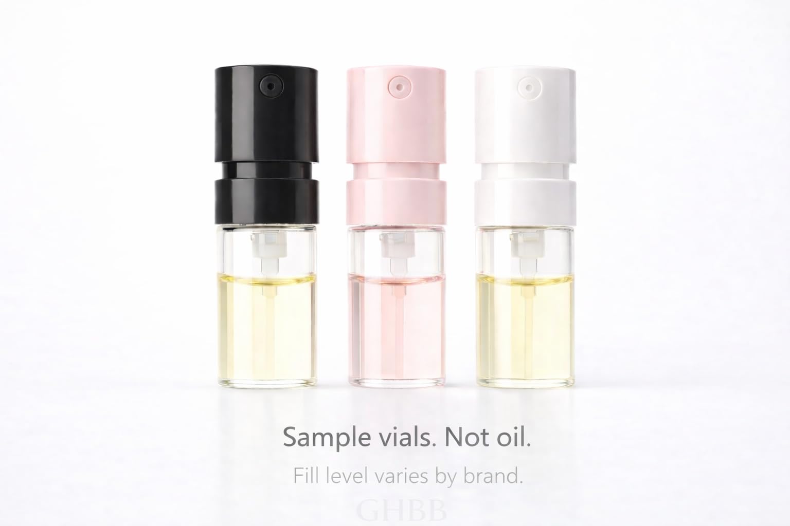 Different high-end women's perfume sample packaging showcasing the original factory mini formats.