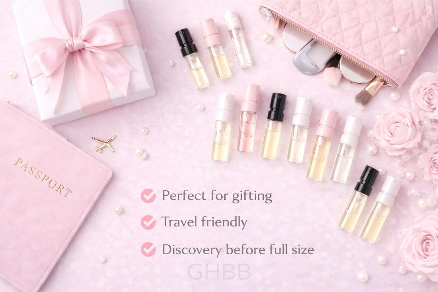 GHBB premium women's fragrance sampler bundle perfect for testing luxury scents.