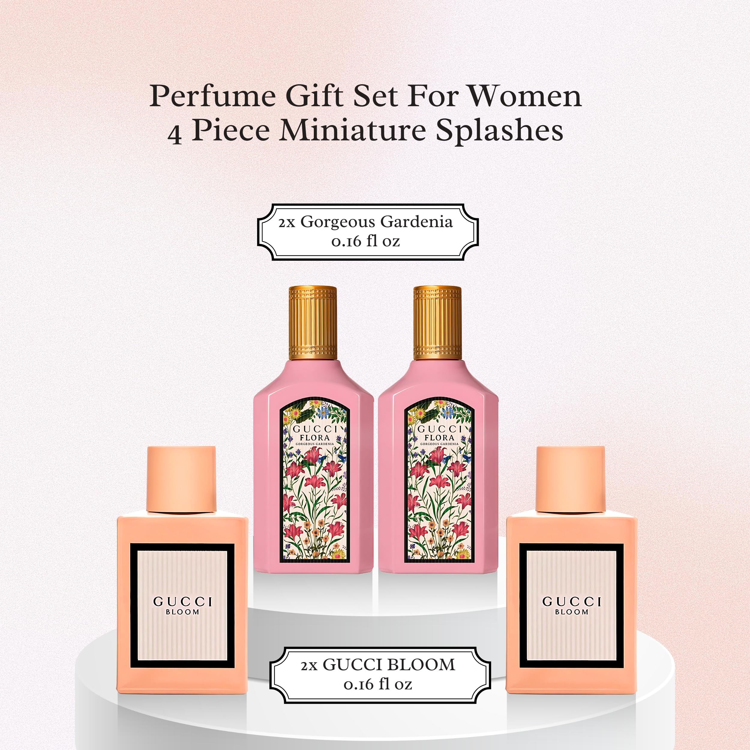 Side profile of the travel friendly premium women fragrance splash bottles from the variety set.