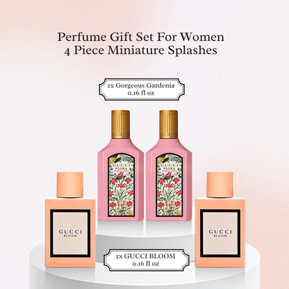 Side profile of the travel friendly premium women fragrance splash bottles from the variety set.
