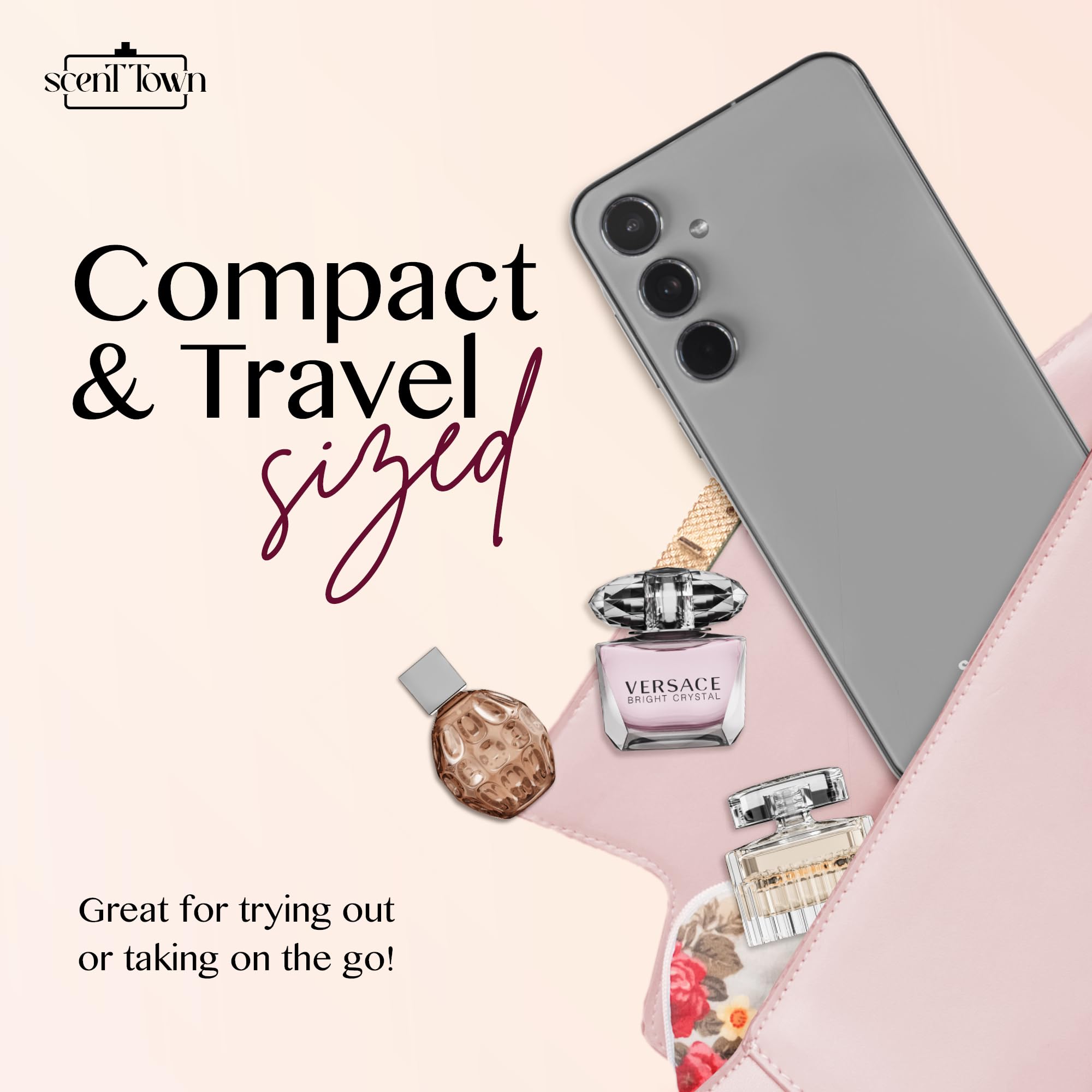 Compact designer travel size perfume bottles for women