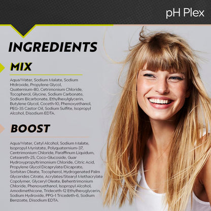 pH Plex hair care treatment sachet showing molecular bond repair benefits
