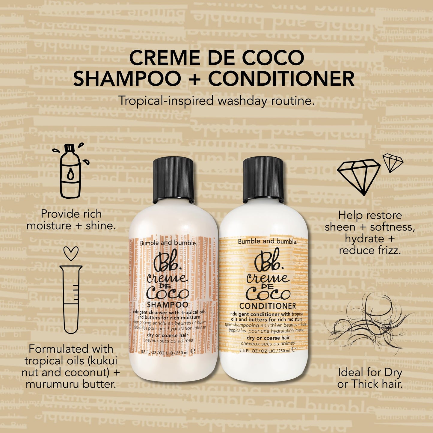Premium coconut-infused hair conditioner for thick hair