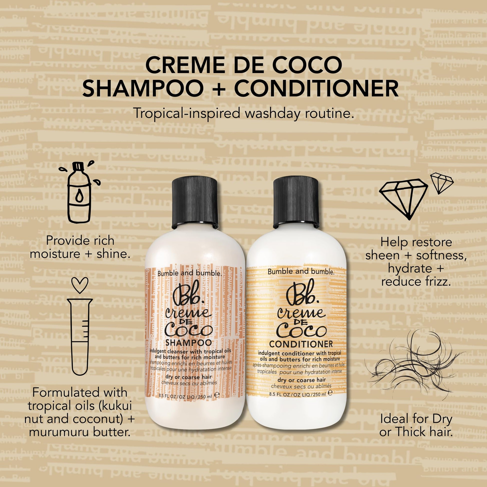Premium coconut-infused hair conditioner for thick hair