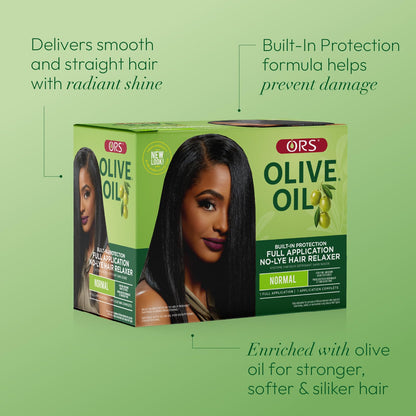 Side angle view of ORS hair relaxer normal strength imported pack for fine to medium hair textures
