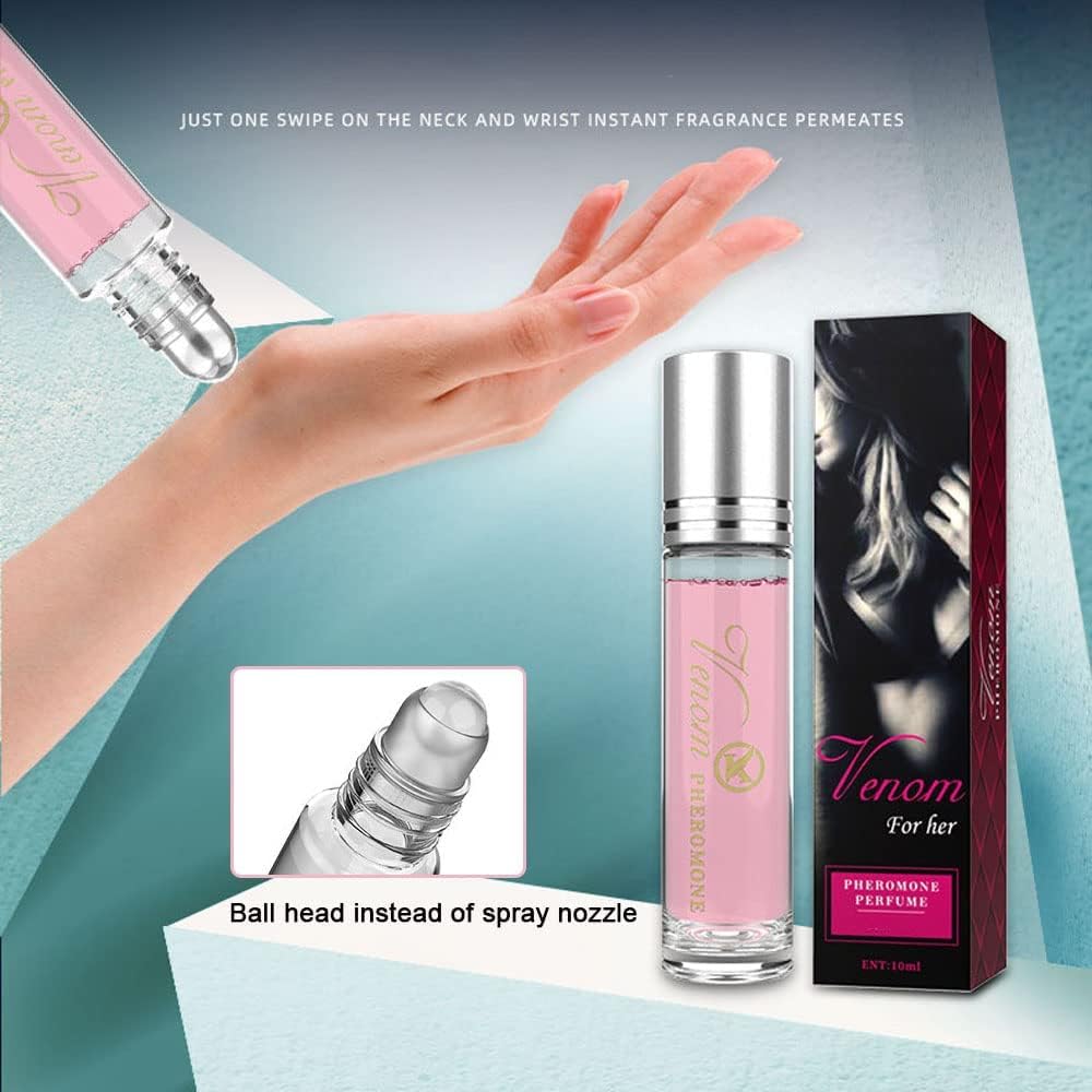 Side angle view highlighting the compact ten milliliter packaging of the pheromone roll on oil.