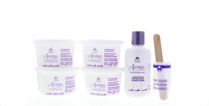 Top view of Affirm hair relaxer system packaging and branding