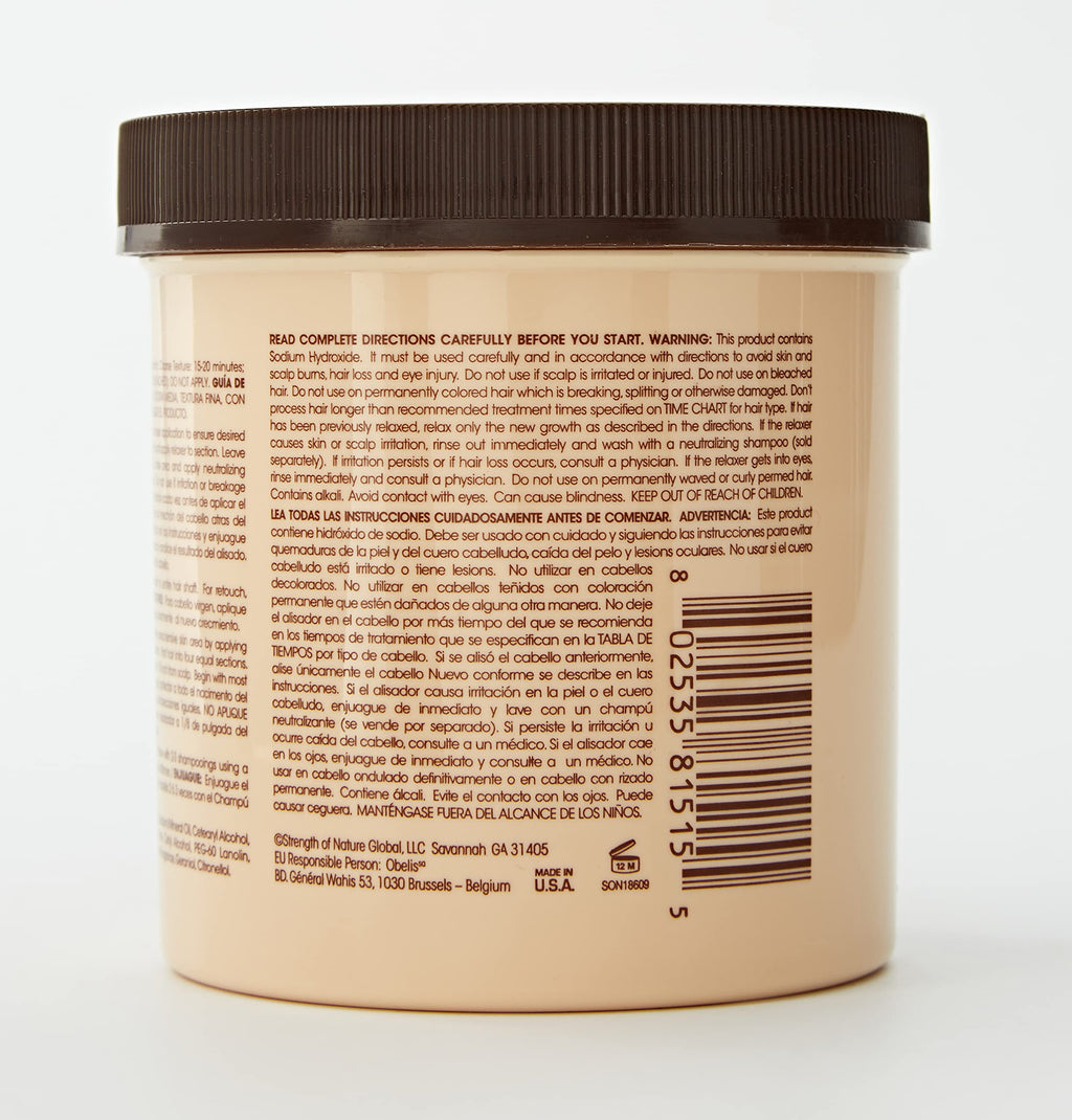 Side angle view of the authentic TCB protein and DNA hair straightening cream.