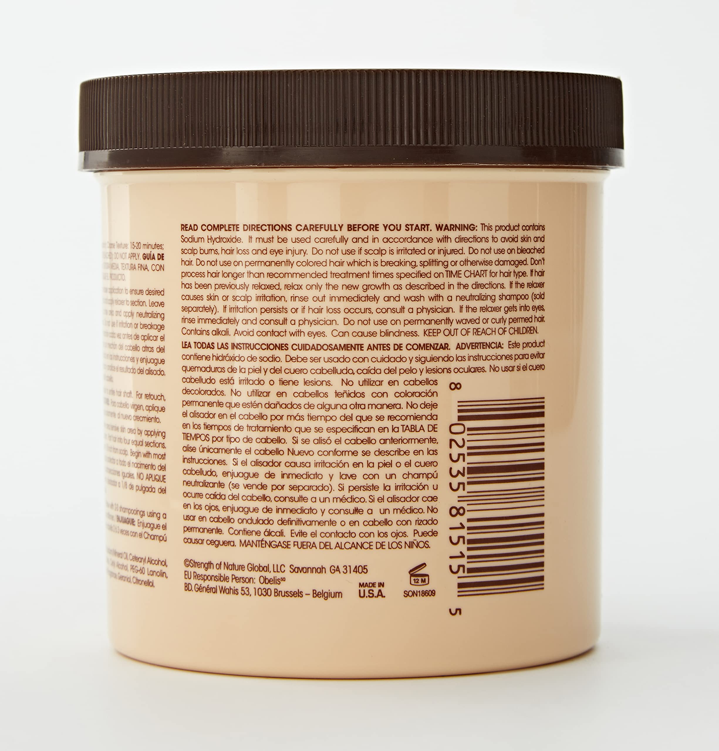 Side angle view of the authentic TCB protein and DNA hair straightening cream.