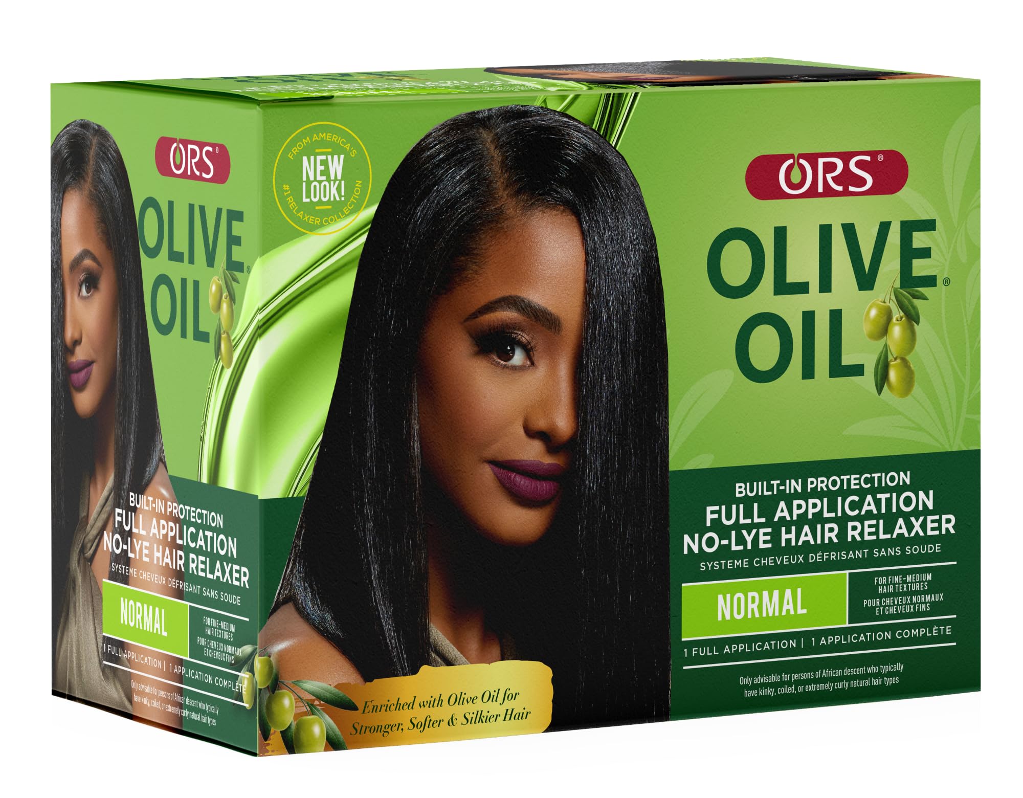 ORS Olive Oil salon quality no lye hair straightening system box contents