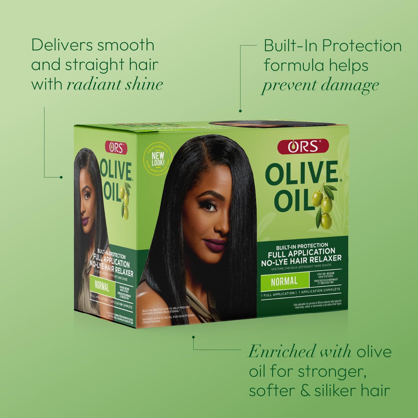 Imported USA formula ORS hair relaxer kit with olive oil and natural herbs packaging