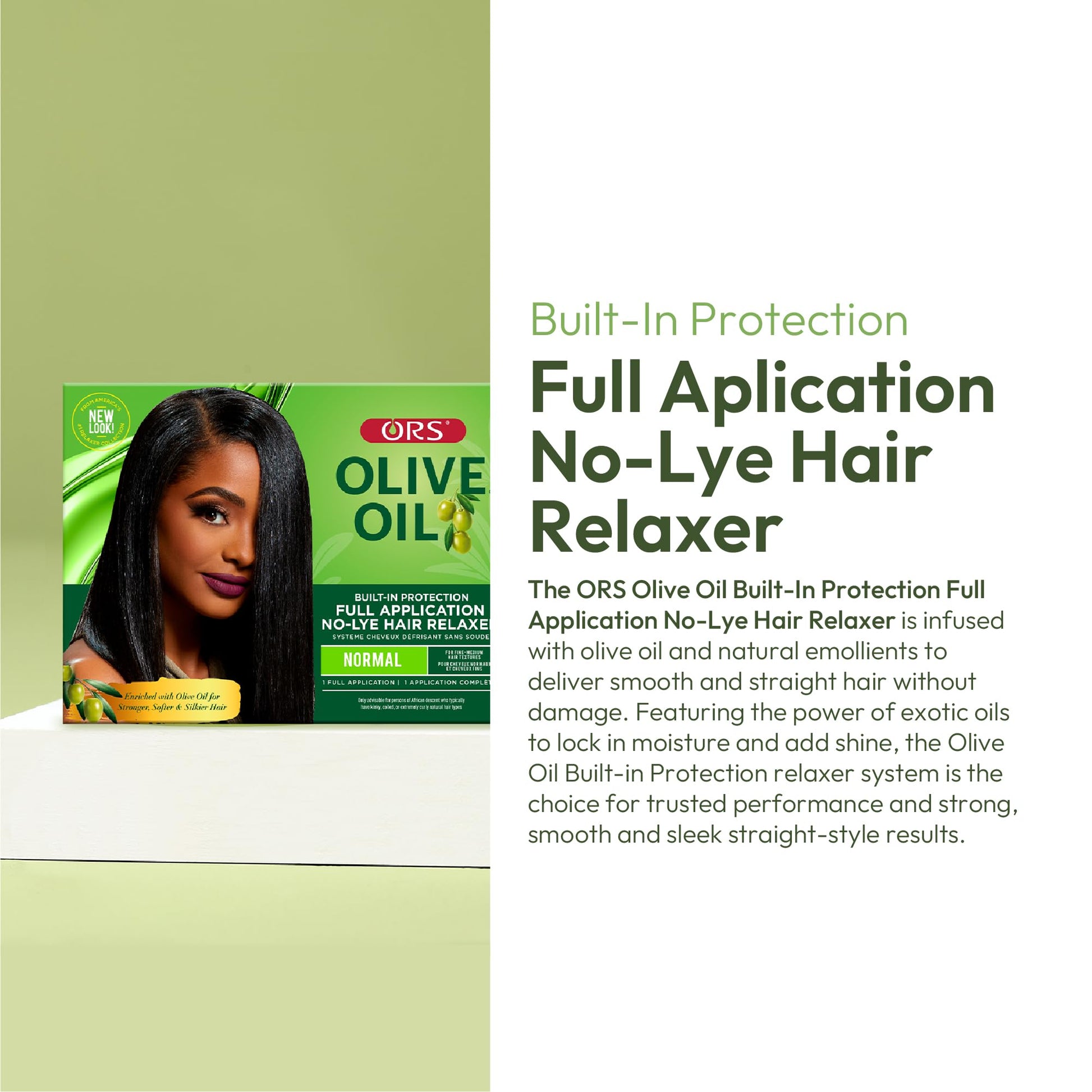 ORS Olive Oil built in protection full application straightening treatment back panel instructions