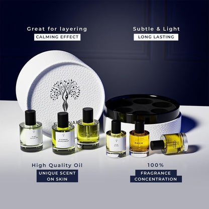 Alcohol free long lasting unisex perfume oil set packaging