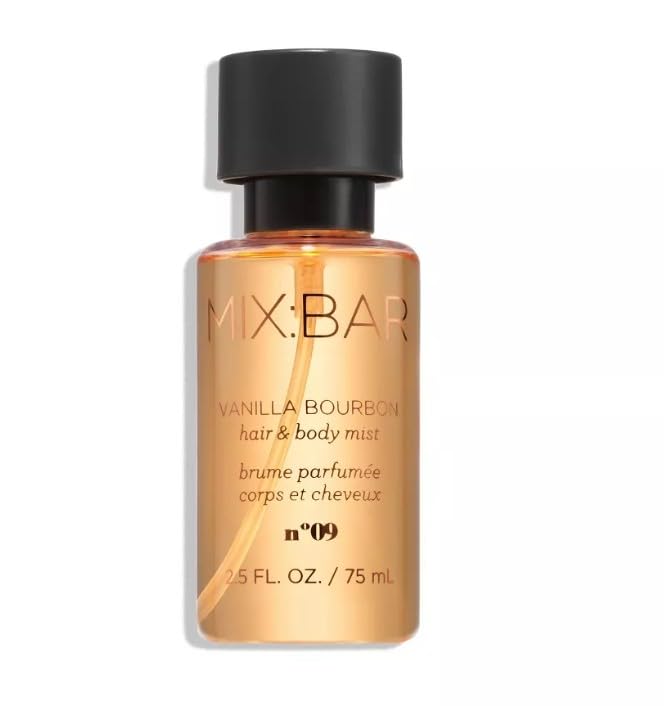 Mix Bar Vanilla Bourbon mini body spray 2.5 fluid ounce bottle.