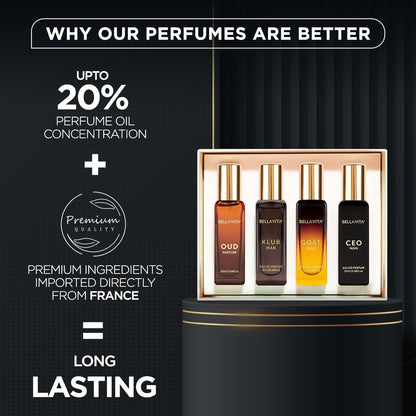 Compact travel friendly twenty milliliter luxury perfume bottles being held for size comparison