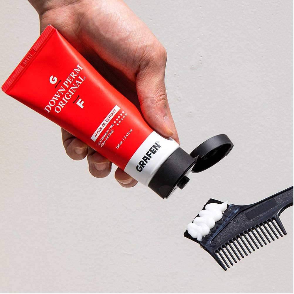 K-beauty side hair flattening cream application kit for unruly men's hair.