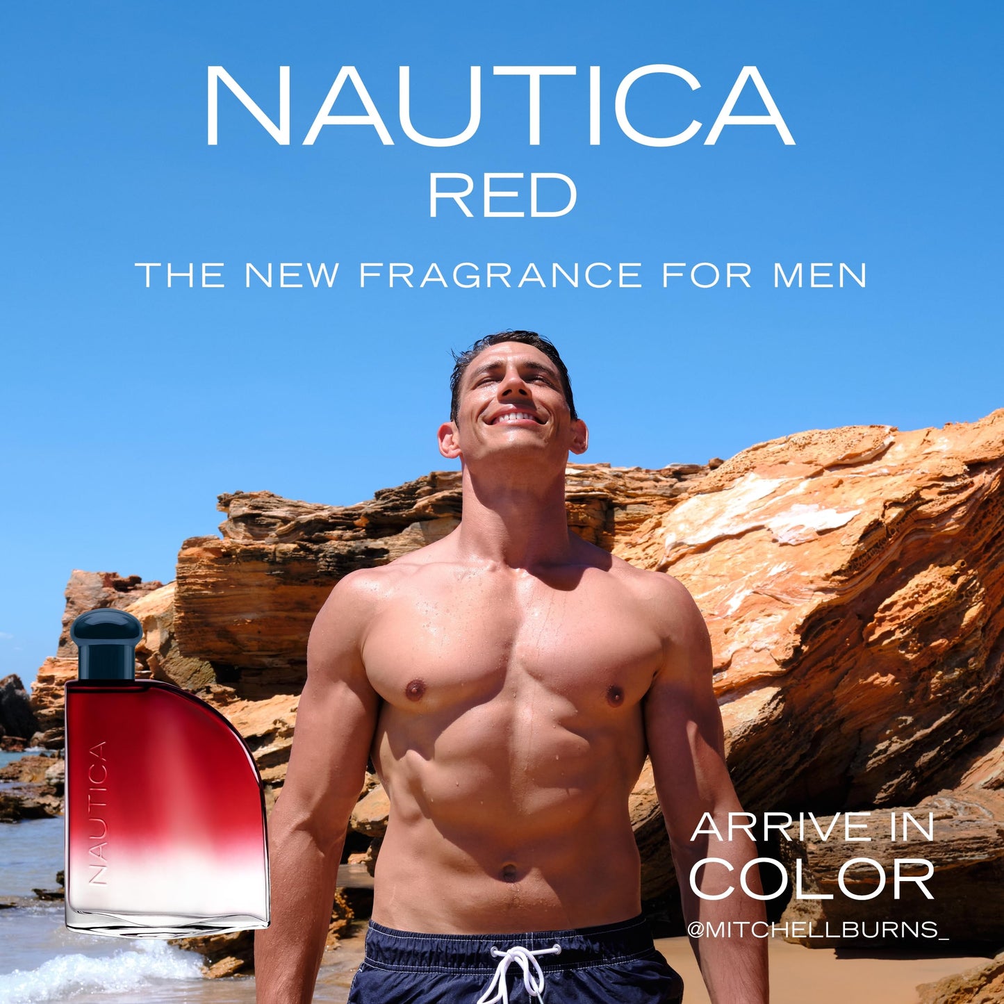 Nautica Color Red gift set for men lifestyle shot