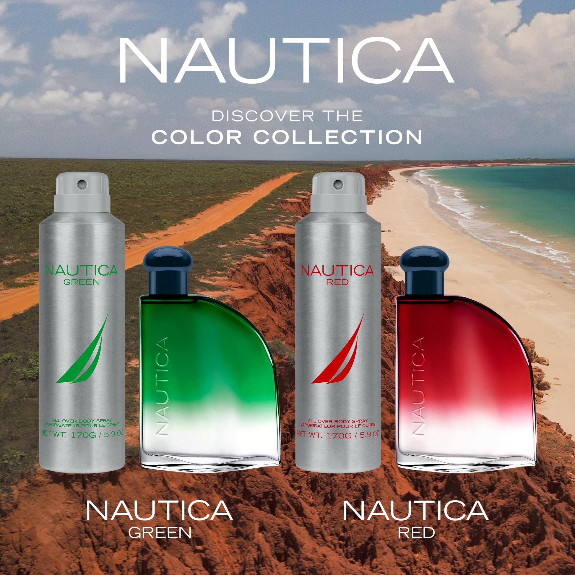 Back of packaging for Nautica Color Red fragrance set