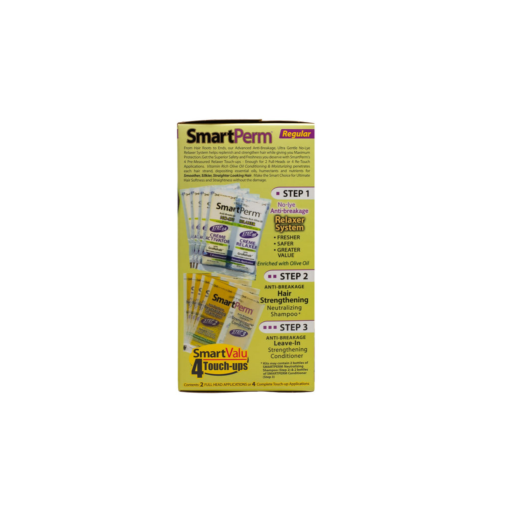 Smartperm no-lye four touch up application kit side view showing regular formula product details.