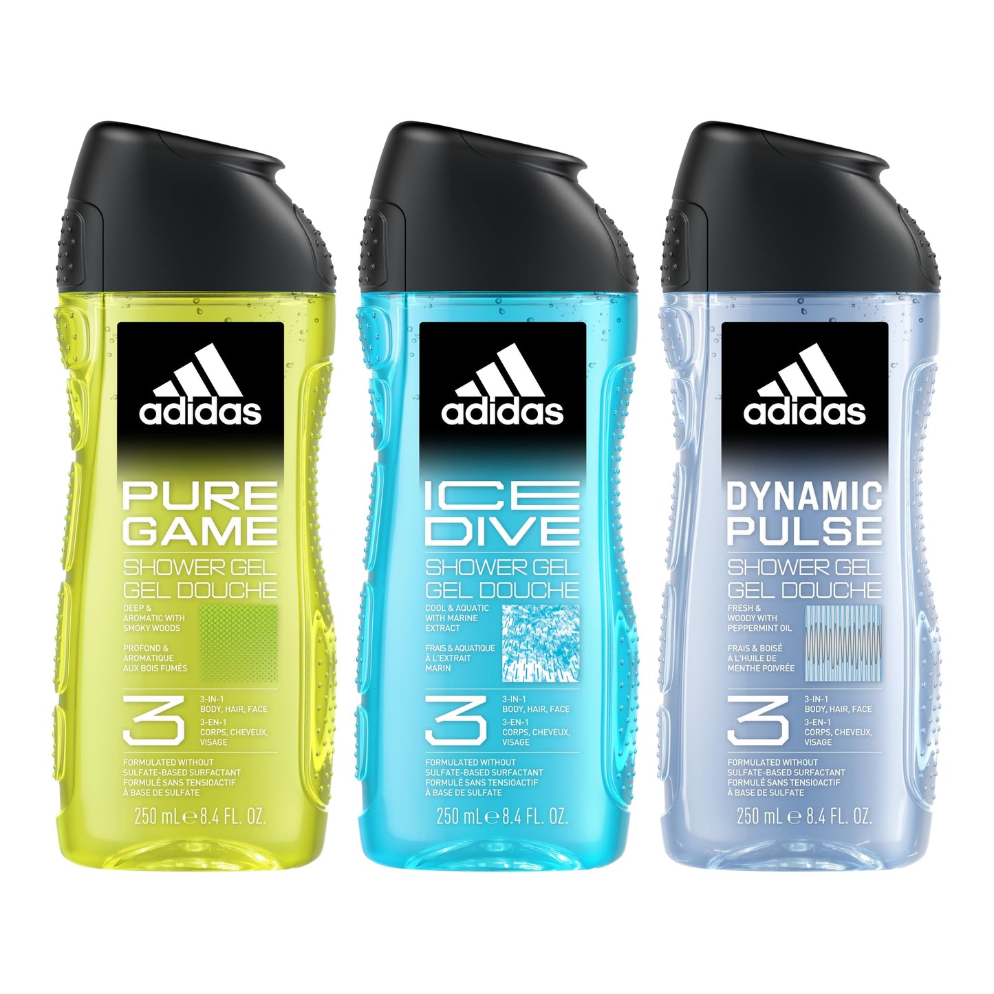 Adidas Dynamic Pulse shower gel bottle detail