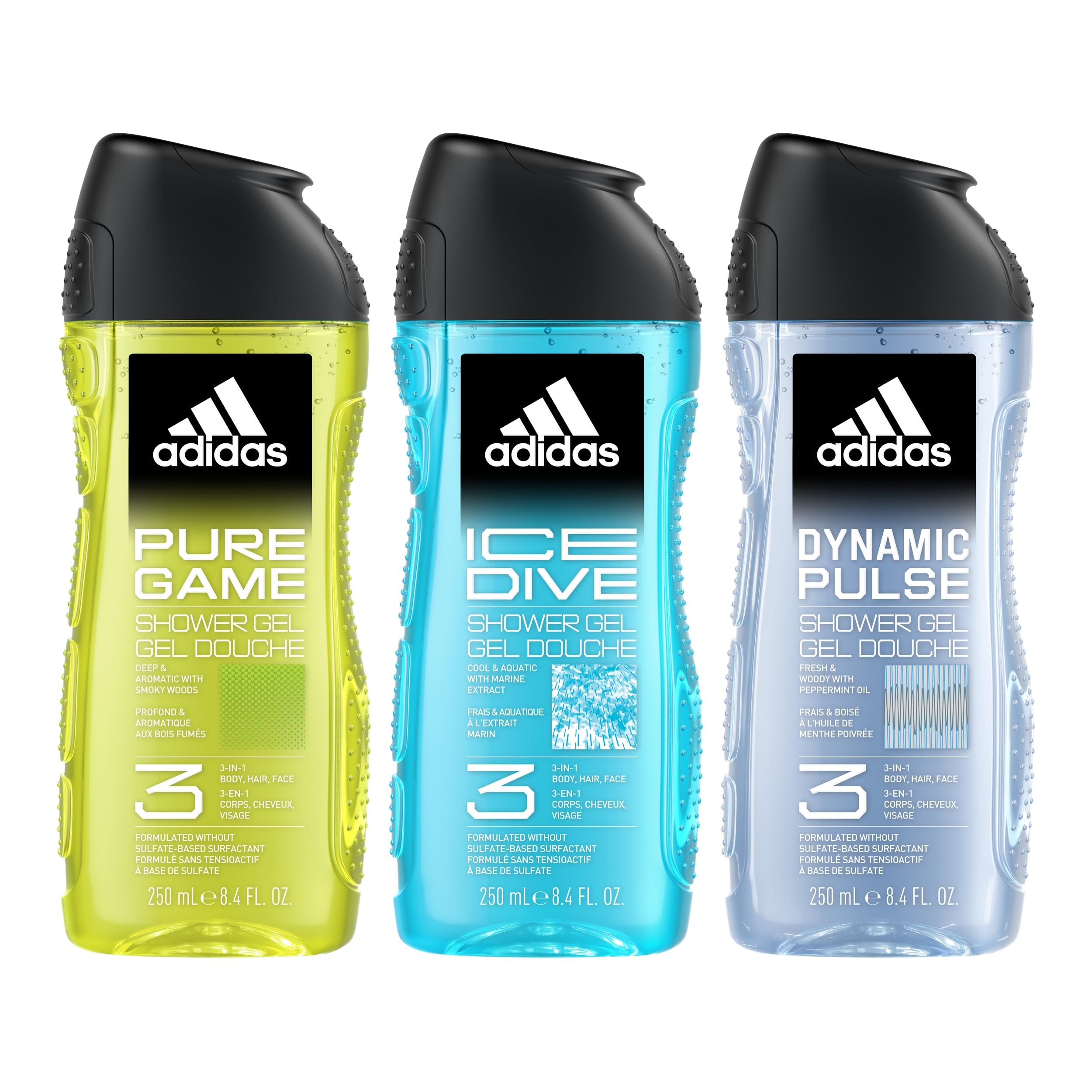 Adidas Dynamic Pulse shower gel bottle detail