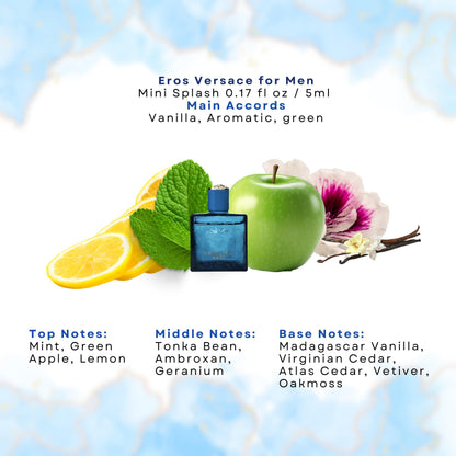 Versace Men's Fragrance Trio showing Eros Dylan Blue and Eau Fraiche bottles