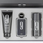 Afnan 9 PM Eau de Parfum bottle and grooming products