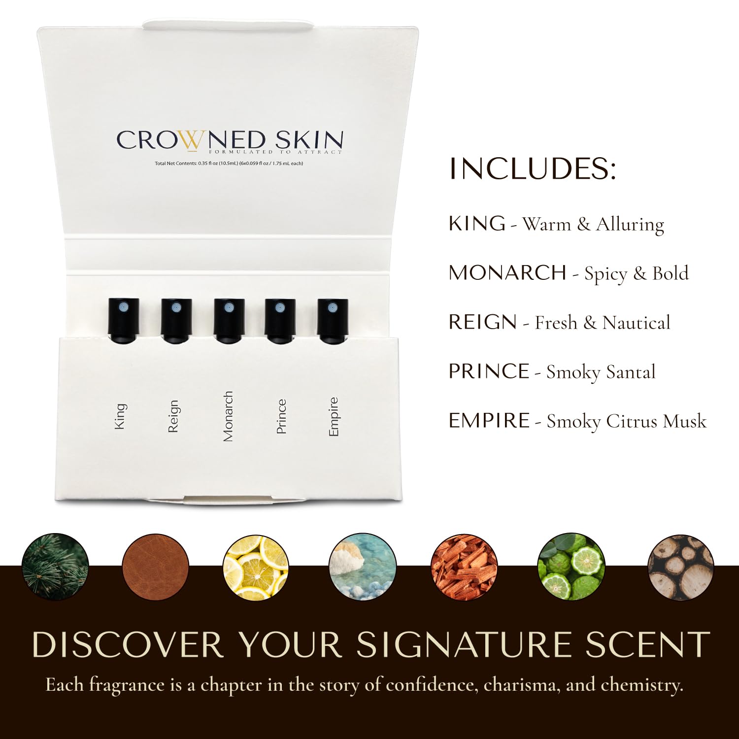 Luxury men's grooming fragrance gift set by Crowned Skin